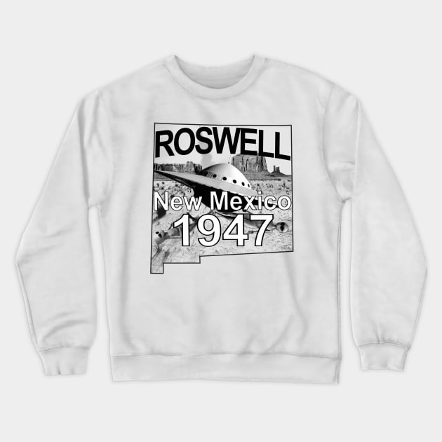 Roswell New Mexico 1947 UFO Aliens Crewneck Sweatshirt by blueversion